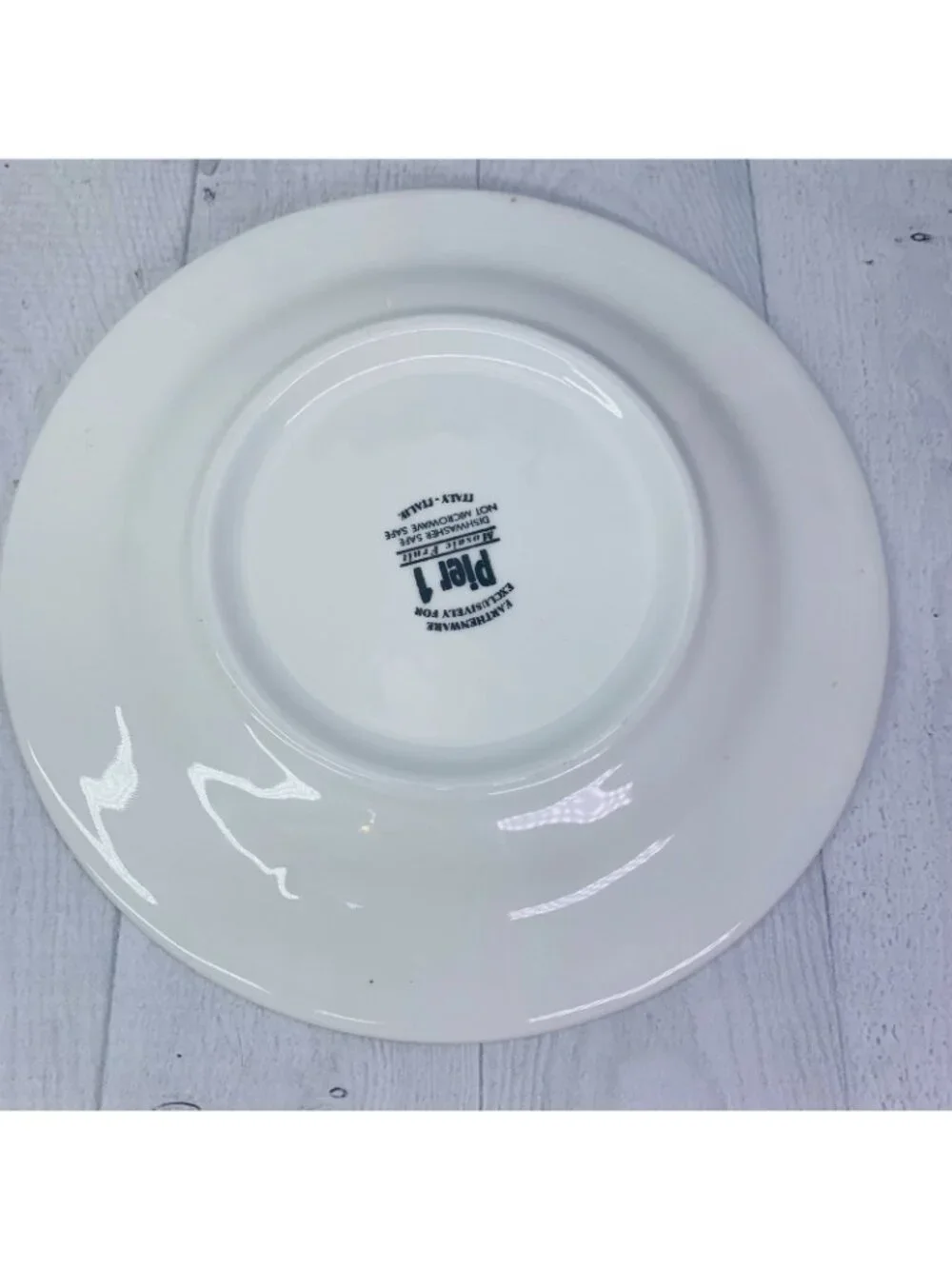 Pier 1 One MOSAIC FRUIT Red Yellow Earthenware Italy Lunch Salad Plates Set 4